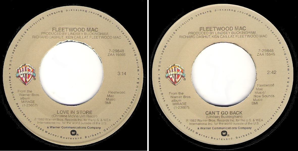 Fleetwood Mac / Love In Store (1982) / Warner Bros. 7-29848 (Single, 7" Vinyl)