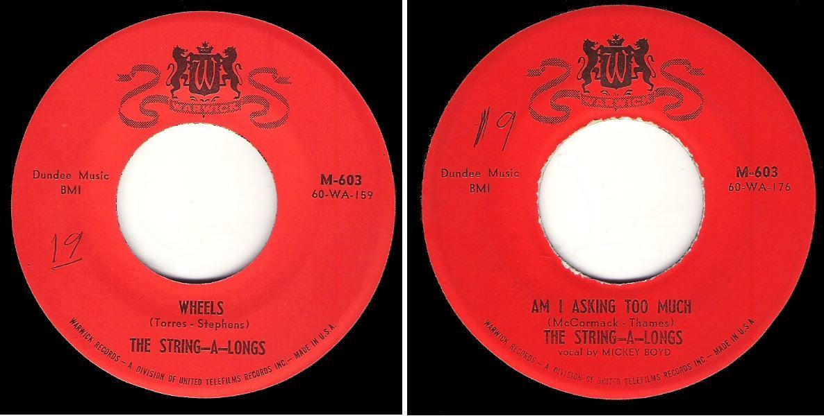 String-A-Longs, The / Wheels (1960) / Warwick M-603 (Single, 7" Vinyl)