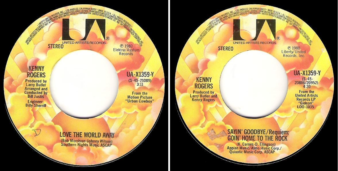 Rogers, Kenny / Love the World Away (1980) / United Artists UA-X1359-Y (Single, 7&quot; Vinyl)