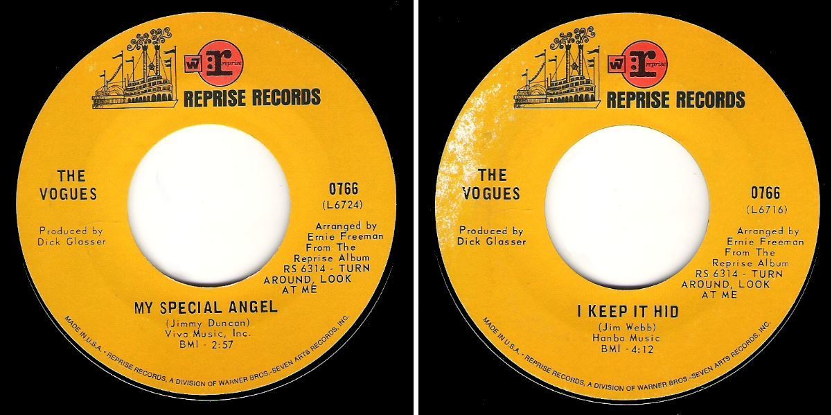 Vogues, The / My Special Angel (1968) / Reprise 0766 (Single, 7" Vinyl)