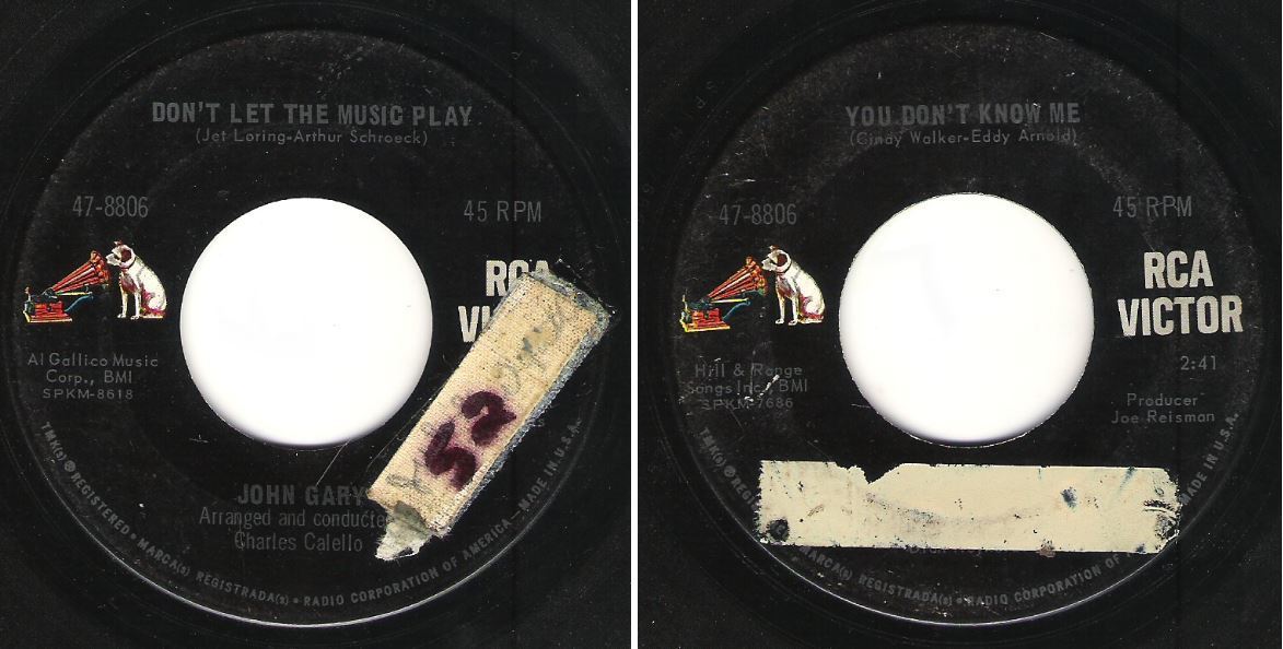 Gary, John / Don't Let the Music Play (1966) / RCA Victor 47-8806 (Single, 7" Vinyl)