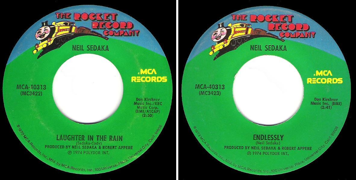 Sedaka, Neil / Laughter In the Rain (1974) / Rocket MCA-40313 (Single, 7" Vinyl)