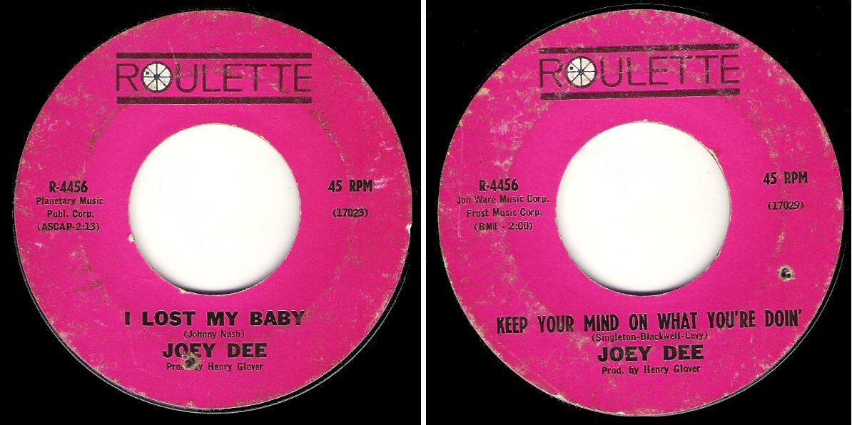 Dee, Joey / I Lost My Baby (1962) / Roulette R-4456 (Single, 7" Vinyl)