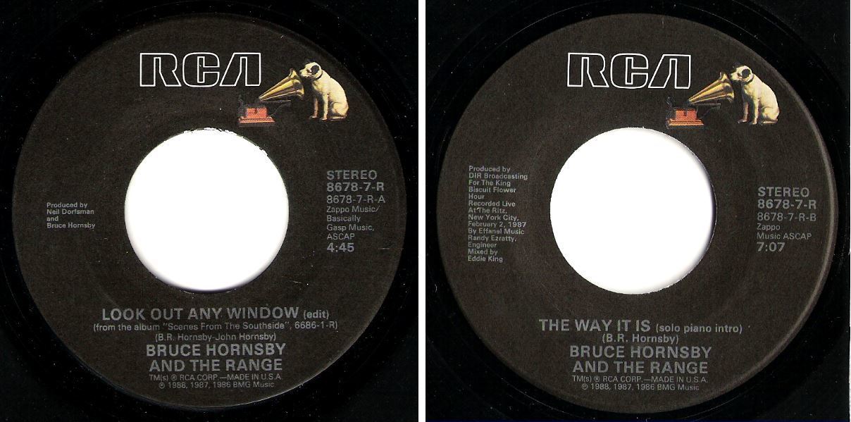 Hornsby, Bruce (+ The Range) / Look Out Any Window (1988) / RCA 8678-7-R (Single, 7&quot; Vinyl)