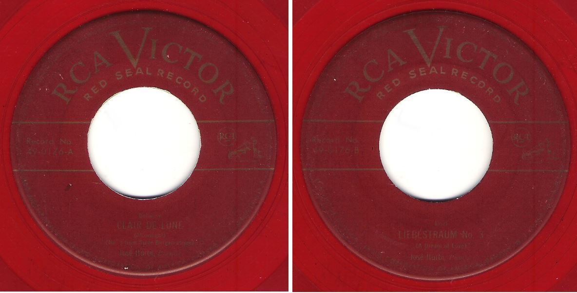 Iturbi, Jose / Clair De Lune (Moonlight) / RCA Victor (Red Seal) 49-0176 (Single, 7" Red Vinyl)