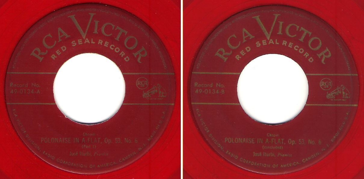 Iturbi, Jose / Polonaise in A-Flat, Op. 53, No. 6 / RCA Victor (Red Seal) 49-0134 (Single, 7" Red Vinyl)