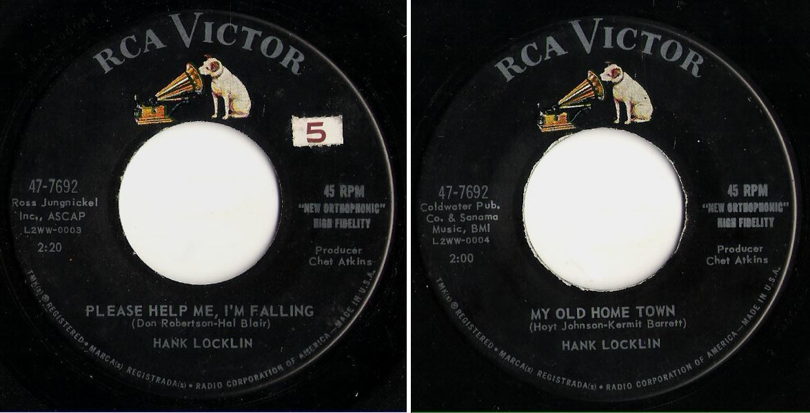 Locklin, Hank / Please Help Me, I'm Falling (1960) / RCA Victor 47-7692 (Single, 7" Vinyl)