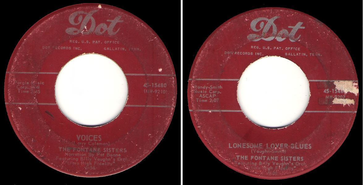 Fontane Sisters, The / Voices (1956) / Dot 45-15480 (Single, 7" Vinyl)