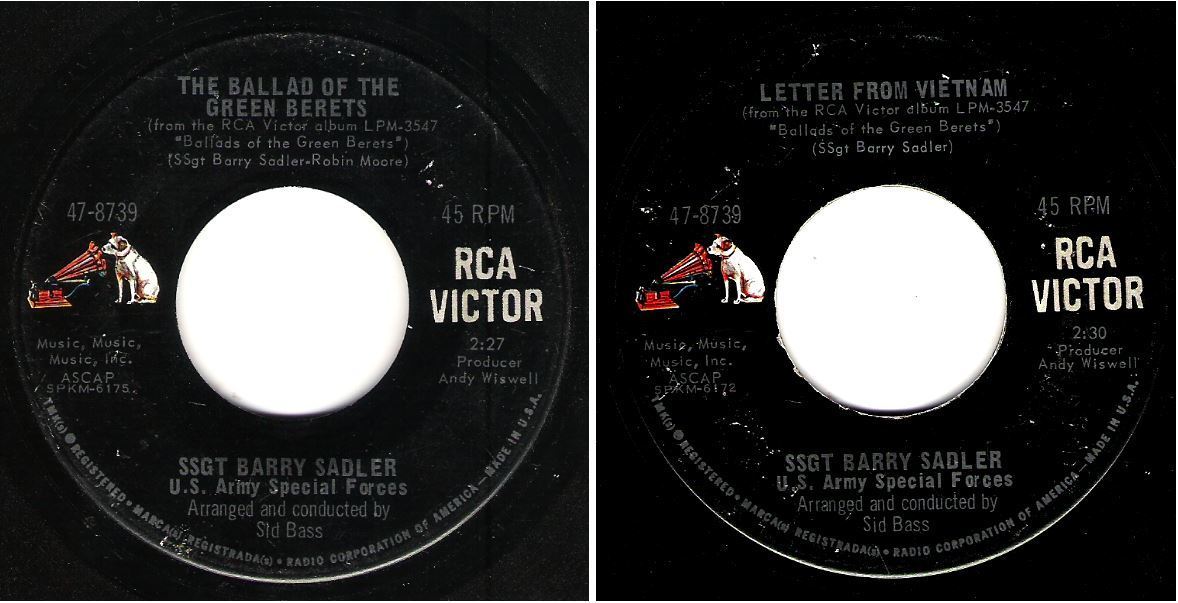 Sadler, Barry (SSGT) / The Ballad of the Green Berets (1966) / RCA Victor 47-8739 (Single, 7" Vinyl)