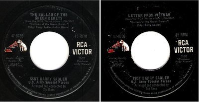 Sadler, Barry (SSGT) / The Ballad of the Green Berets (1966) / RCA Victor 47-8739 (Single, 7&quot; Vinyl)