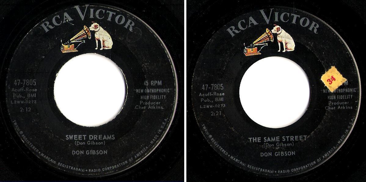 Gibson, Don / Sweet Dreams (1960) / RCA Victor 47-7805 (Single, 7" Vinyl)