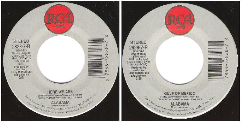 Alabama / Here We Are (1991) / RCA 2828-7-R (Single, 7" Vinyl)