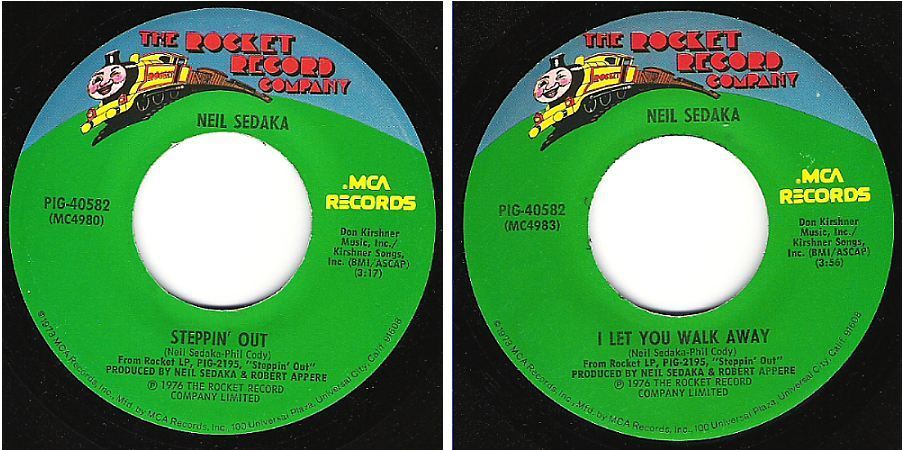Sedaka, Neil / Steppin' Out (1976) / Rocket PIG-40582 (Single, 7" Vinyl)