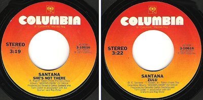 Santana / She&#39;s Not There (1977) / Columbia 3-10616 (Single, 7&quot; Vinyl)