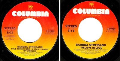 Streisand, Barbra / Love Theme from &quot;A Star is Born&quot; (Evergreen) (1976) / Columbia 3-10450 (Single, 7&quot; Vinyl)