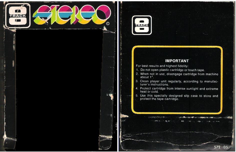 Generic / Black with White Lettering, Multi-Color Stereo Logo (8-Track Sleeve)