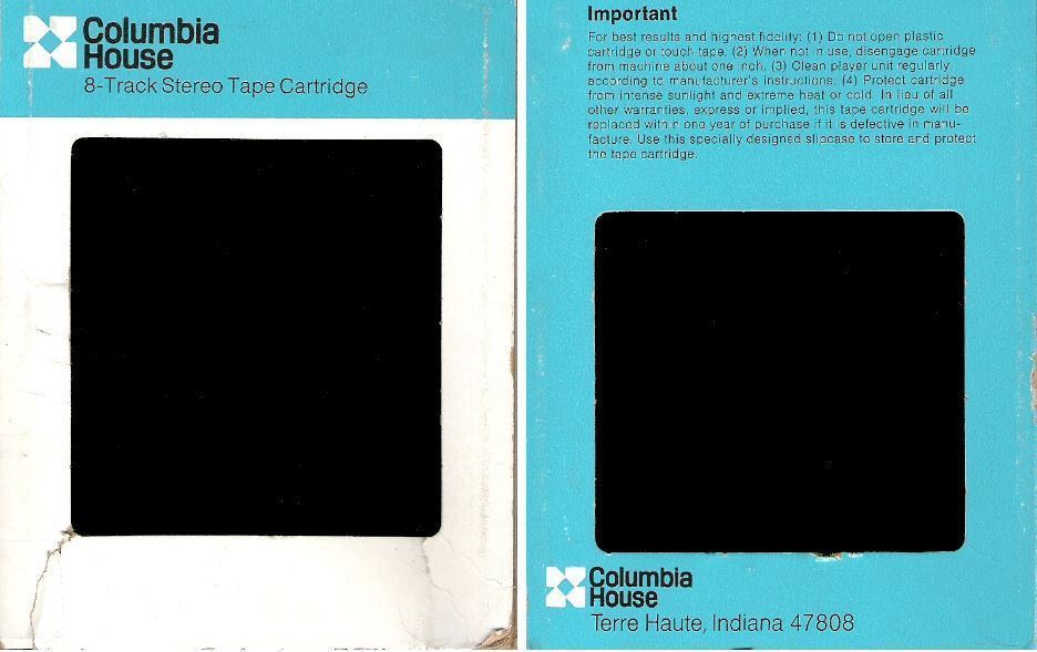 Columbia House / White-Blue with Black Text On Sides (8-Track Sleeve)
