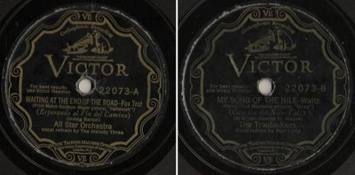 All Star Orchestra / Waiting At the End of the Road (1929) / Victor 22073 (Single, 10&quot; Shellac)