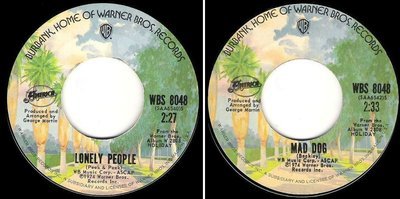 America / Lonely People (1974) / Warner Bros. WBS-8048 (Single, 7&quot; Vinyl)