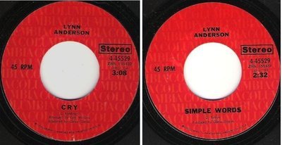 Anderson, Lynn / Cry (1972) / Columbia 4-45529 (Single, 7&quot; Vinyl)
