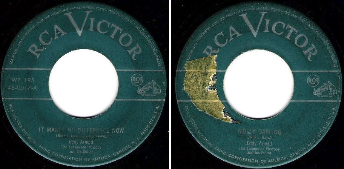Arnold, Eddy / It Makes No Difference Now (1949) / RCA Victor 48-0017 (Single, 7" Vinyl)