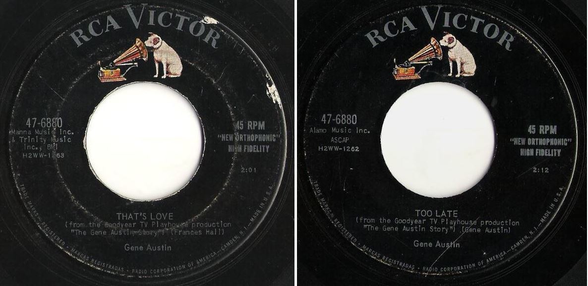 Austin, Gene / That&#39;s Love (1957) / RCA Victor 47-6880 (Single, 7&quot; Vinyl)