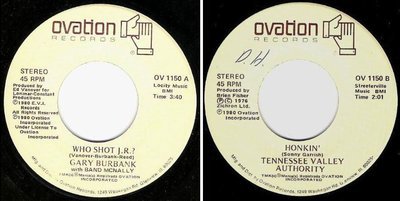 Burbank, Gary (with Band McNally) / Who Shot J.R.? (1980) / Ovation OV-1150 (Single, 7" Vinyl)