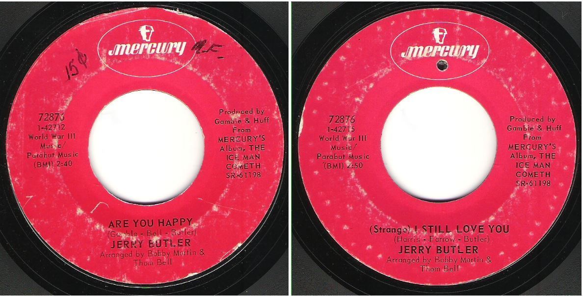 Butler, Jerry / Are You Happy (1968) / Mercury 72876 (Single, 7&quot; Vinyl)
