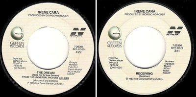 Cara, Irene / The Dream (Hold On to Your Dream) (1983) / Geffen (Network) 7-29396 (Single, 7&quot; Vinyl)