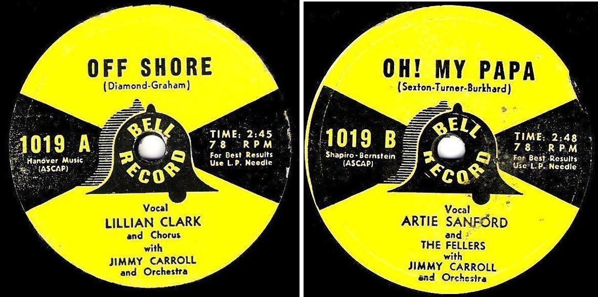 Clark, Lillian / Off Shore (1954) / Bell Record 1019 (Single, 7" Vinyl)