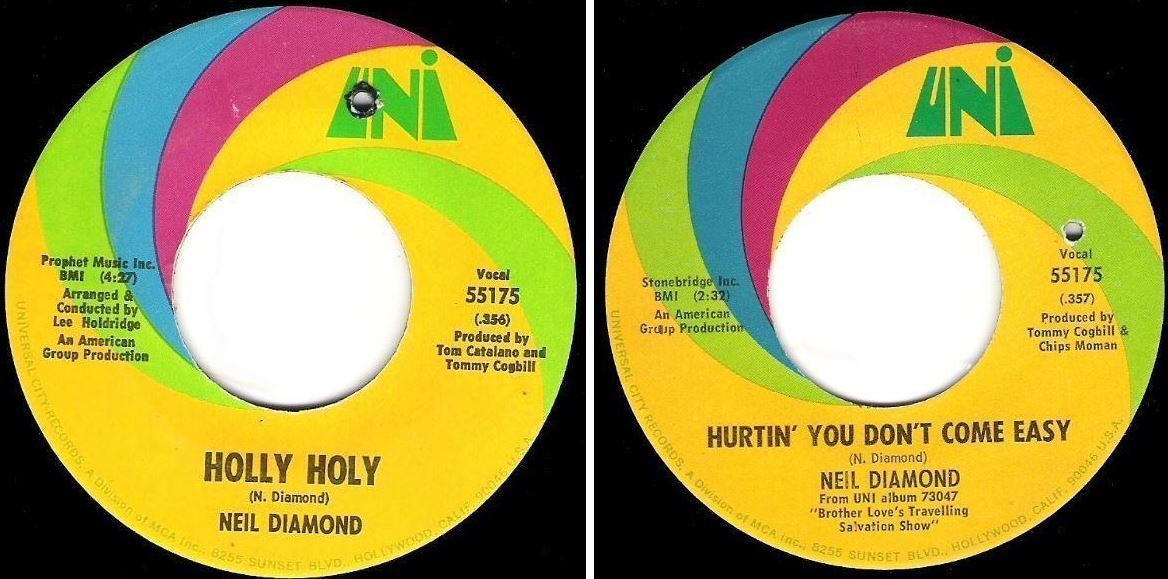 Diamond, Neil / Holly Holy (1969) / Uni 55175 (Single, 7" Vinyl)