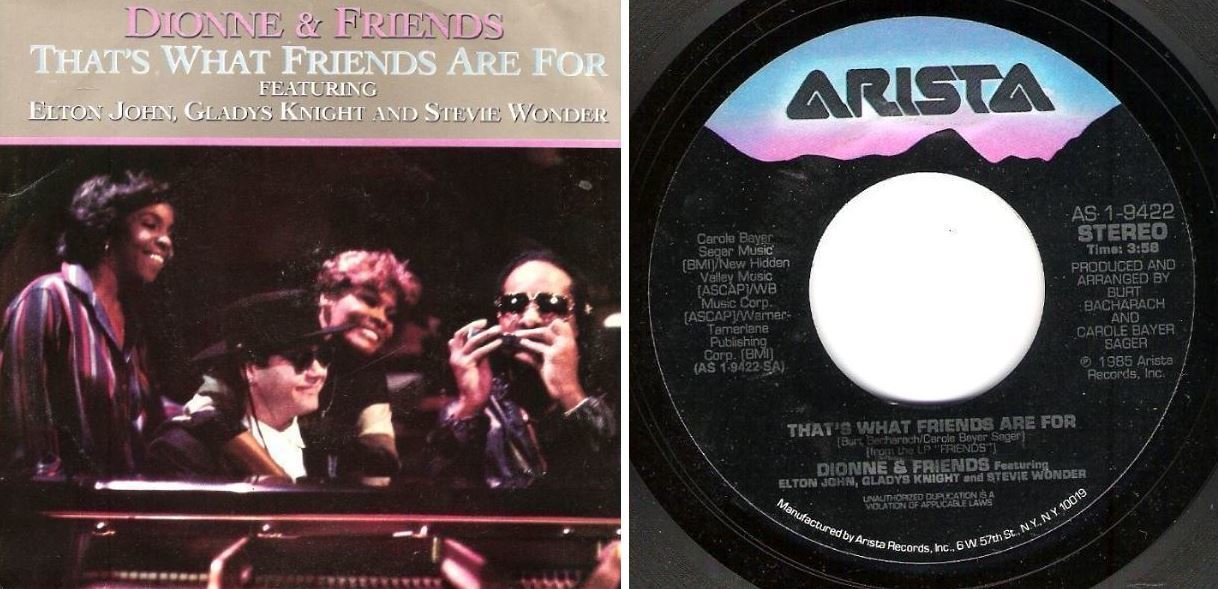 Dionne + Friends / That's What Friends Are For (1985) / Arista AS 1-9422 (Single, 7" Vinyl)