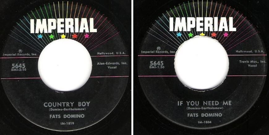 Domino, Fats / Country Boy (1960) / Imperial 5645 (Single, 7" Vinyl)