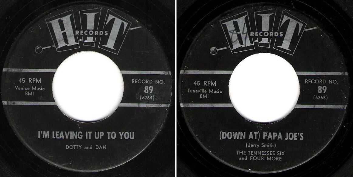 Dotty and Dan / I&#39;m Leaving It Up to You (1963) / Hit Records 89 (Single, 7&quot; Vinyl)
