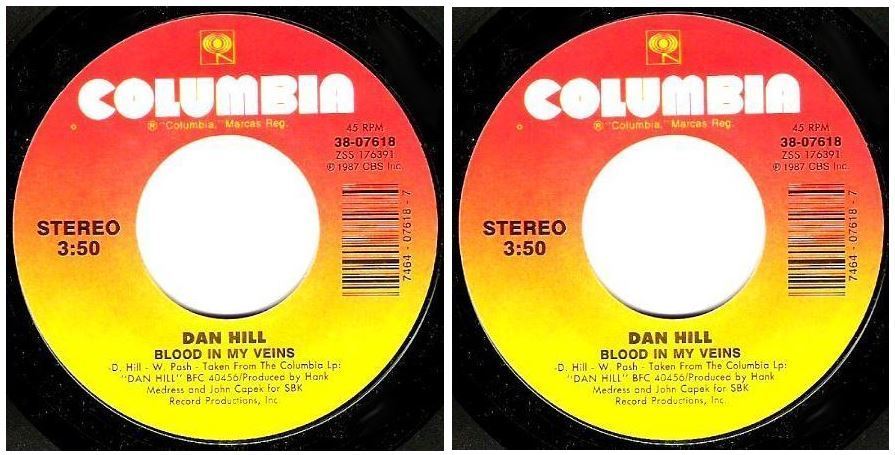 Hill, Dan / Never Thought (That I Could Love) (1987) / Columbia 38-07618 (Single, 7" Vinyl)