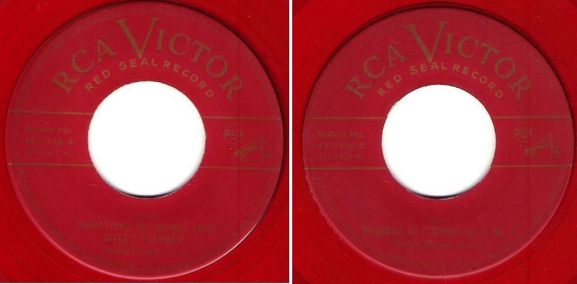 Horowitz, Vladimir / Variations On Themes From Bizet's "Carmen" (1952) / RCA Victor (Red Seal) 49-0458 (Single, 7" Red Vinyl)