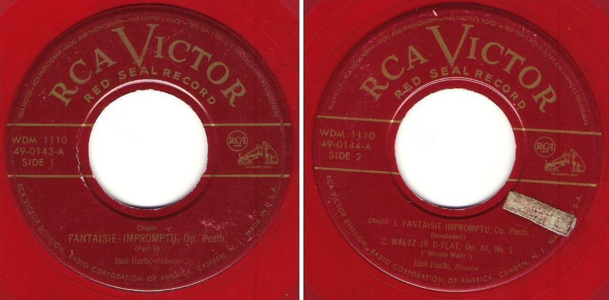 Iturbi, Jose / Fantasie - Impromptu, Op. Posth. (1952) / RCA Victor (Red Seal) 49-0143 and 49-0144 (2 Single Set, 7" Red Vinyl)