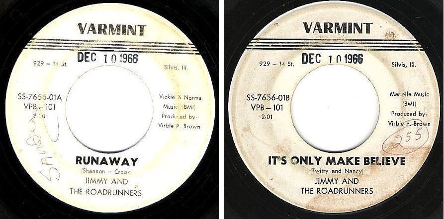Jimmy and The Roadrunners / Runaway (1966) / Varmint VPB-101 (Single, 7" Vinyl)