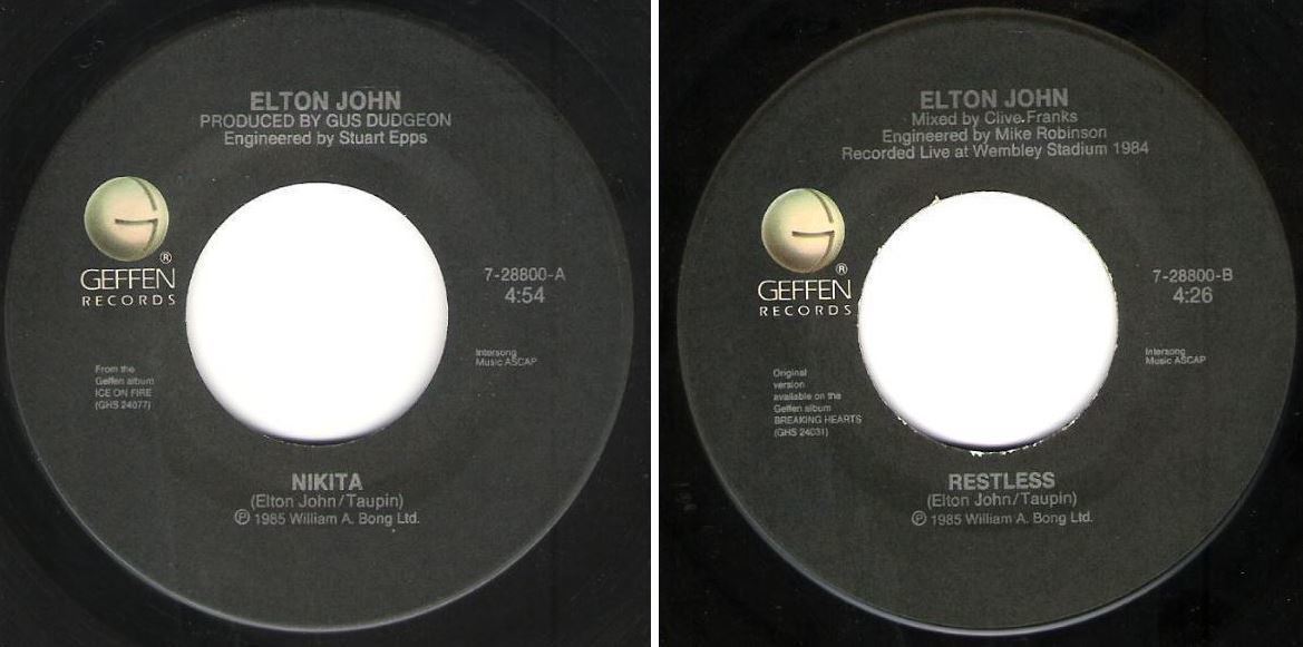 John, Elton / Nikita (1985) / Geffen 7-28800 (Single, 7&quot; Vinyl)