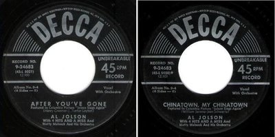 Jolson, Al / After You&#39;ve Gone (1950) / Decca 9-24683 (Single, 7&quot; Vinyl)