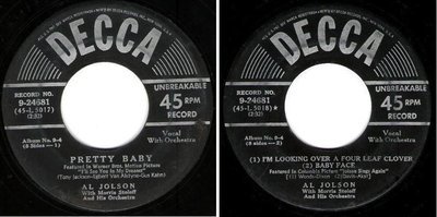 Jolson, Al / Pretty Baby (1950) / Decca 9-24681 (Single, 7&quot; Vinyl)