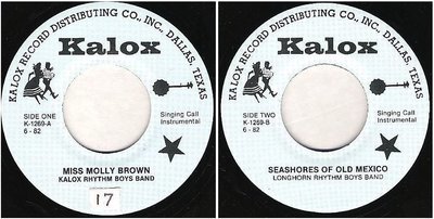 Kalox Rhythm Boys Band / Miss Molly Brown / Kalox K-1269 (Single, 7&quot; Vinyl)