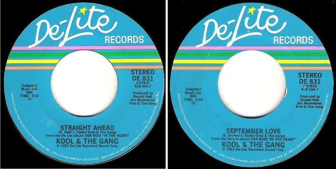 Kool + The Gang / Straight Ahead (1983) / De-Lite DE-831 (Single, 7" Vinyl)