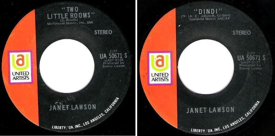 Lawson, Janet / Two Little Rooms (1970) / United Artists UA-50671 S (Single, 7" Vinyl)