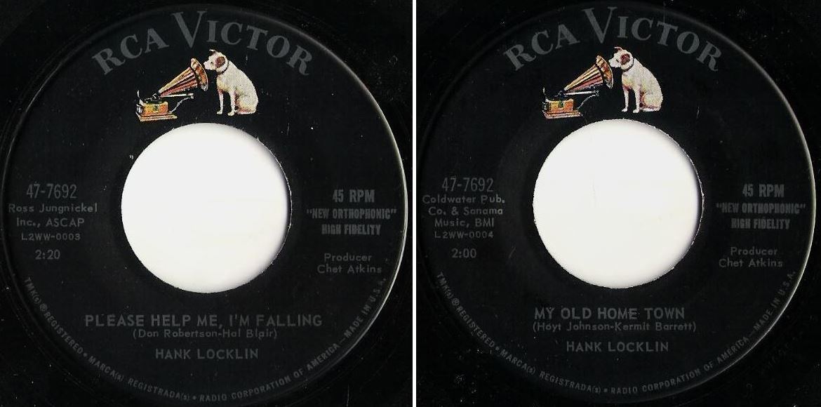 Locklin, Hank / Please Help Me, I'm Falling (1960) / RCA Victor 47-7692 (Single, 7" Vinyl)