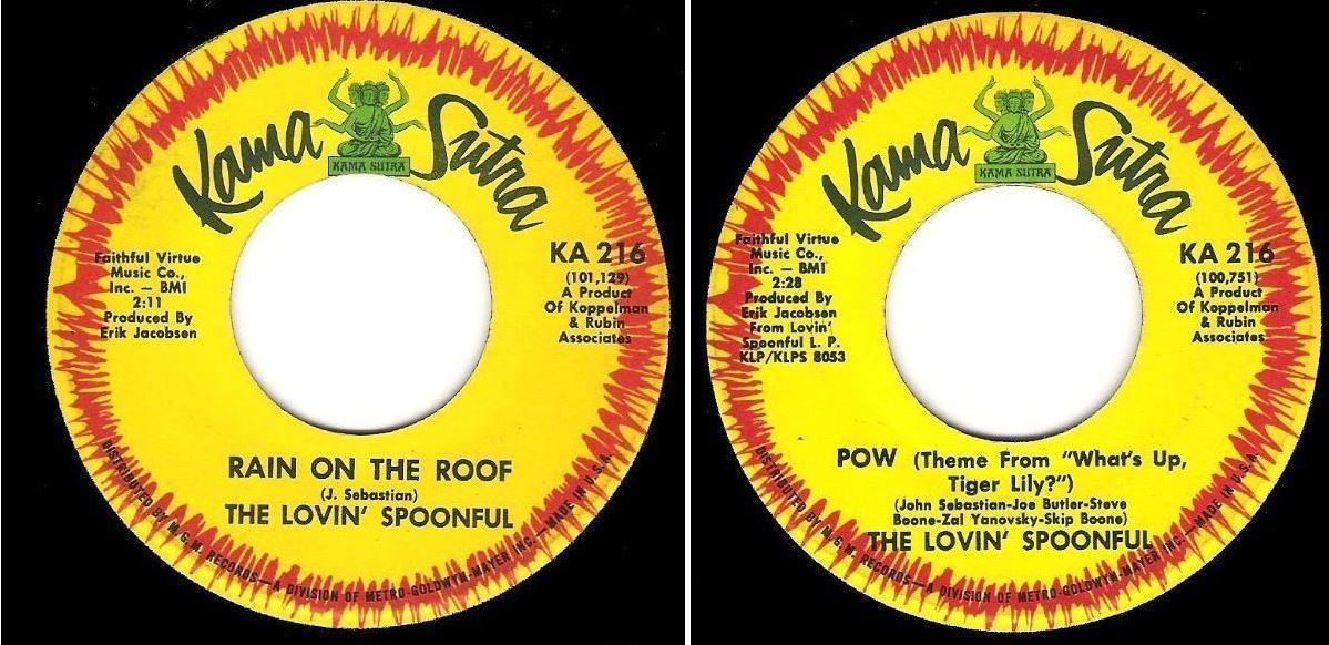 Lovin' Spoonful, The / Rain On the Roof (1966) / Kama Sutra KA-216 (Single, 7" Vinyl)