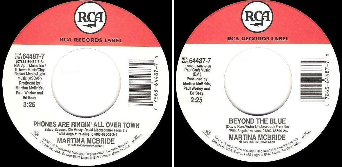 McBride, Martina / Phones Are Ringin&#39; All Over Town (1996) / RCA 64487-7 (Single, 7&quot; Vinyl)