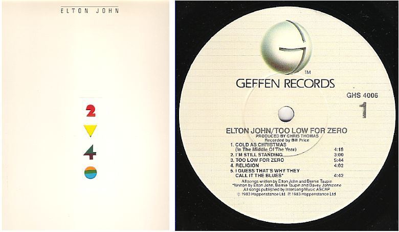 John, Elton / Too Low For Zero (1983) / Geffen GHS-4006 (Album, 12&quot; Vinyl)