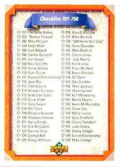 Upper Deck Checklist (1992) / Upper Deck #800 (Baseball Card) / Checklist 701-800