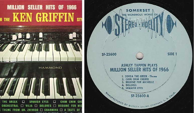 Tappen, Ashley / Million Seller Hits of 1966 in the Ken Griffin Style (1967) / Somerset SF-25600 (Album, 12" Vinyl)